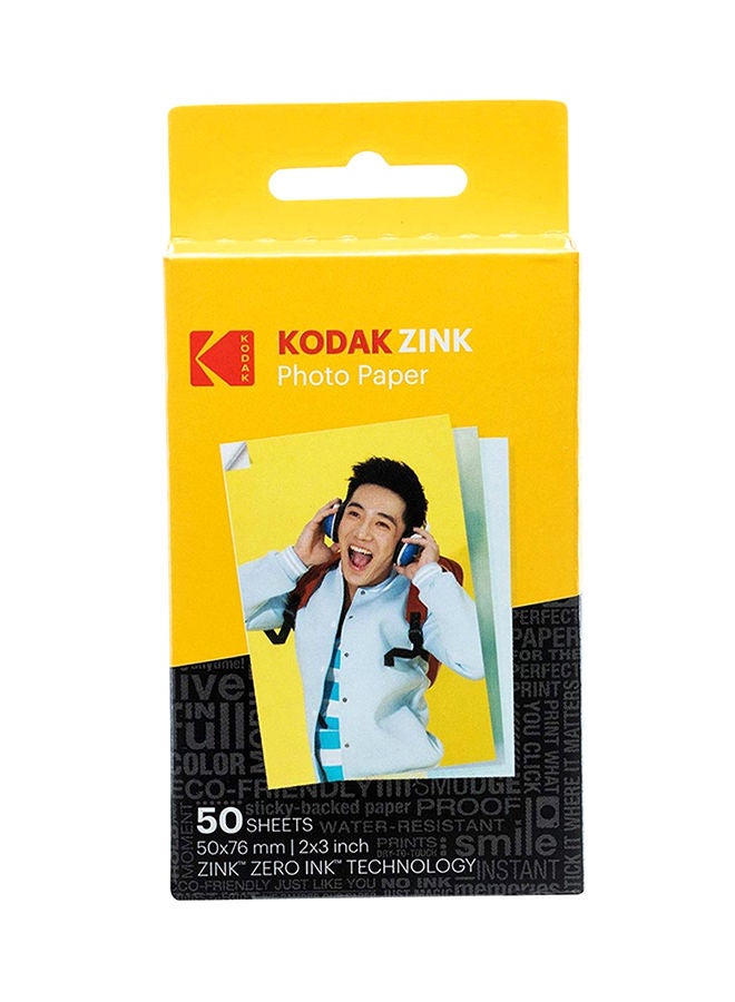 Kodak Sticky Backed Zink Photo Paper,50 Sheets a5 - Image 1