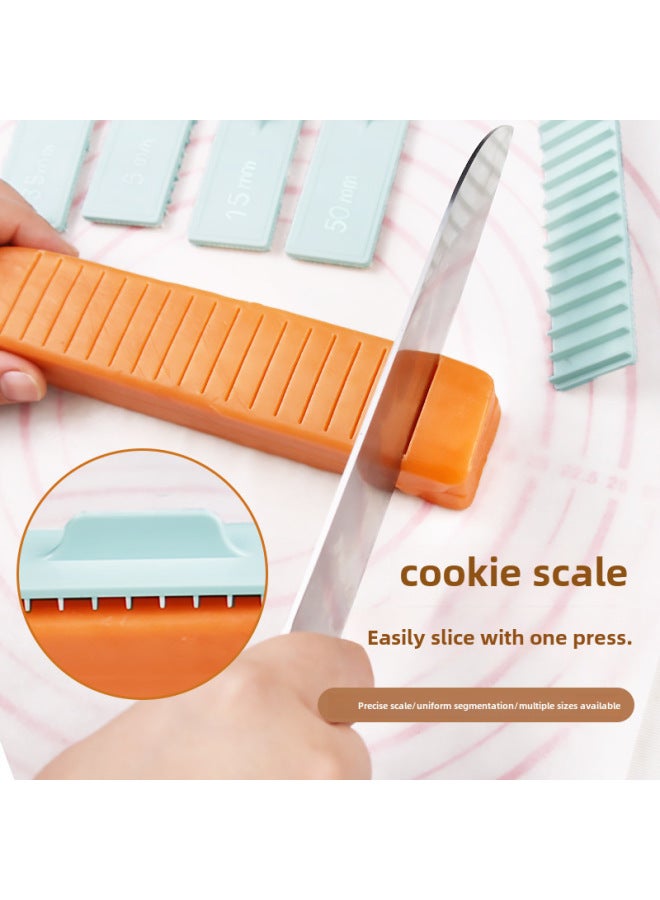 Cookie Scale Biscuit Cutter Cake Roll Controller Thick Cut Biscuit Scale Household Baking Ruler Artifact-Color:Cookie Cake Roll Scale 8-piece Set - Image 3