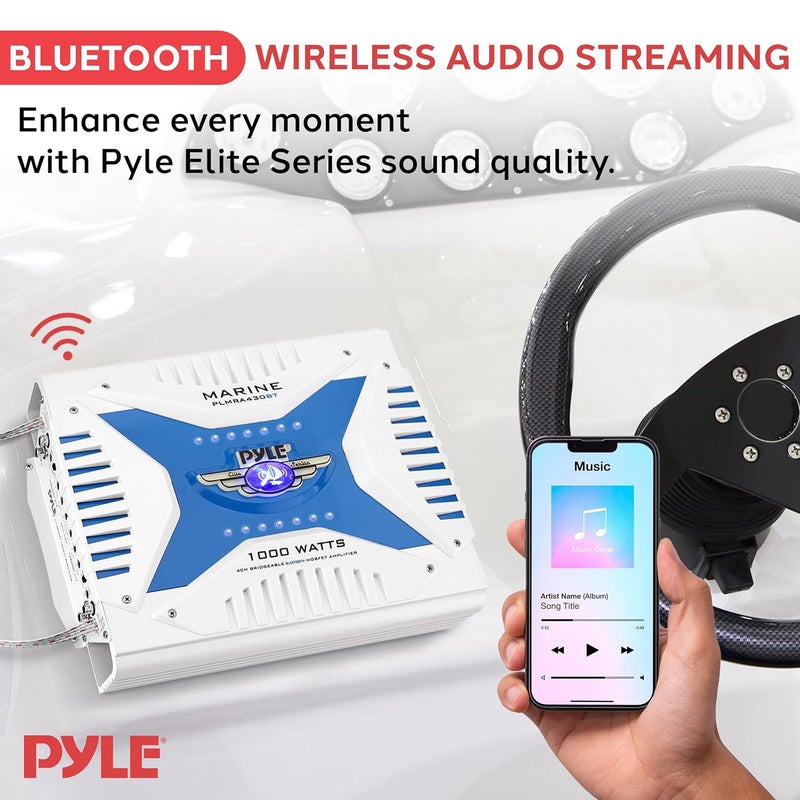 Pyle مضخم الصوت البحري بايل هيدرا - 3000 واط 8 قنوات قابل للجسر بتصميم مقاوم للماء ومصدر طاقة MOSFET - Image 3