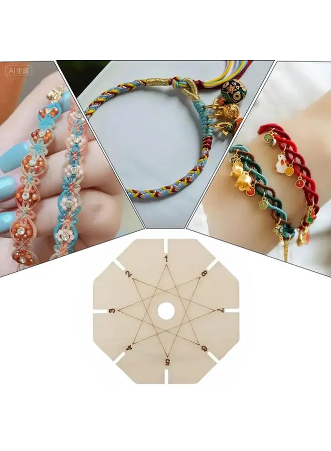 Kumihimo Loom 3.54 Inch DIY Jewelry Making Braiding Board With Flower Pegs For Bracelets Keychains - Image 1