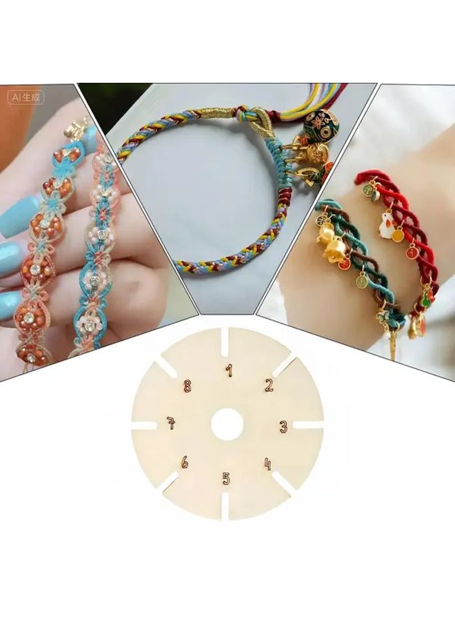 Kumihimo Loom 3.54 Inch DIY Jewelry Making Braiding Board With Flower Pegs For Bracelets Keychains - Image 4