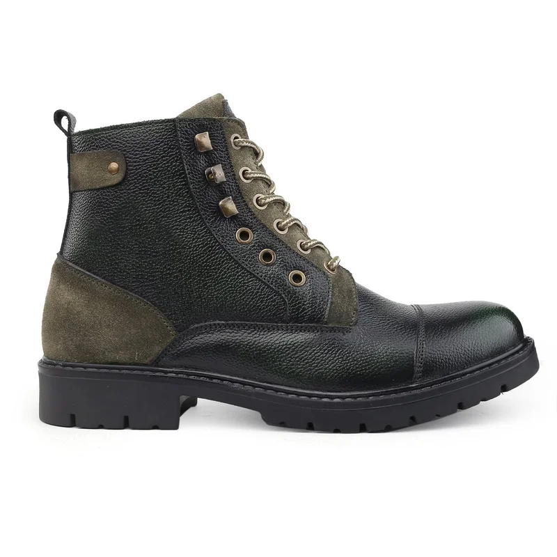 Bacca Bucci Olive Dragon Waterproof Leather Trekking and Biking Boots for Men | Best Price UAE