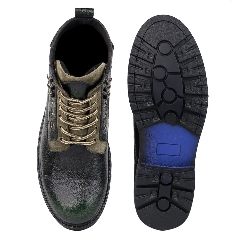 Bacca Bucci Olive Dragon Waterproof Leather Trekking and Biking Boots for Men | Best Price UAE