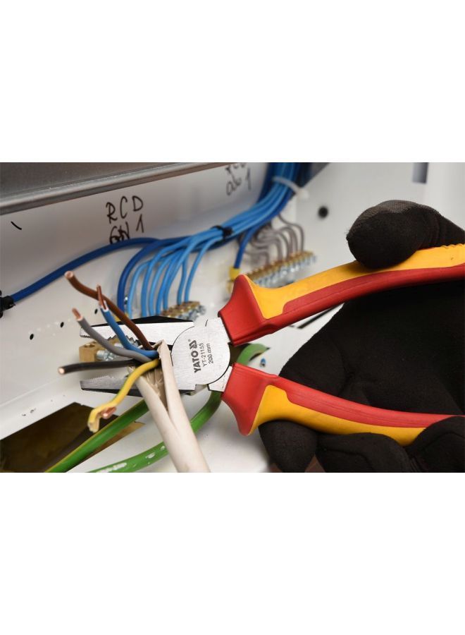 NIBEMINENT Insulated Combination Plier 200mm VDE-1000V YT-21153 Silver/Yellow/Red 8inch - Image 4