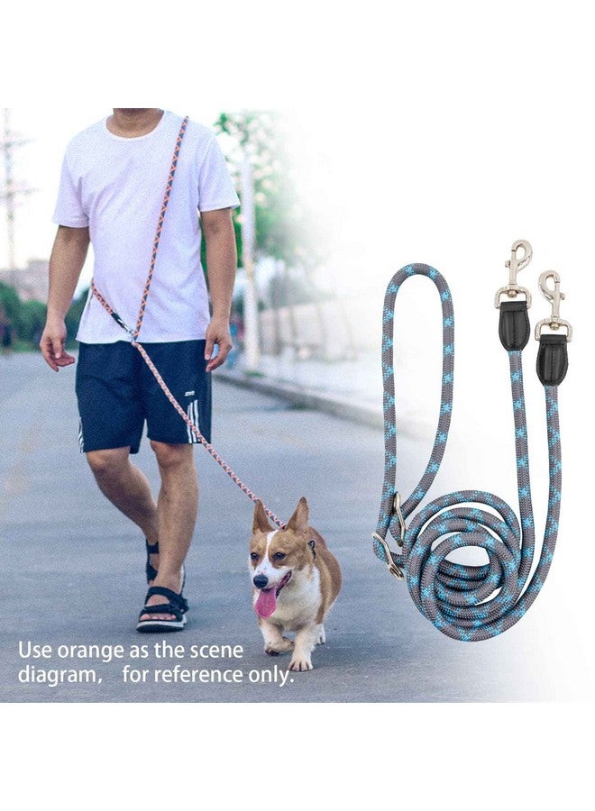 Gihunk Hands Free 8.5ft Nylon Double Dog Leash with Reflective Stitching, Adjustable Waist Fits All for Medium Large Dogs - Blue - Image 3