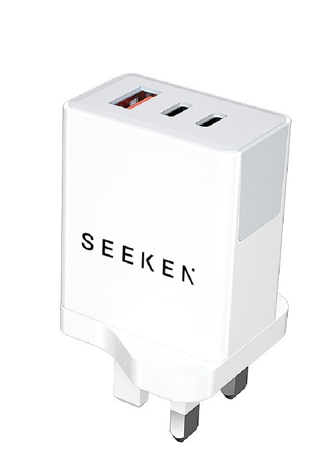 SEEKEN 40W Magneto Trio Fast Travel Charger - White | Fast Charging | 3 in 1 | Compact | Power Delivery | Premium Design | High-Quality. - Image 1