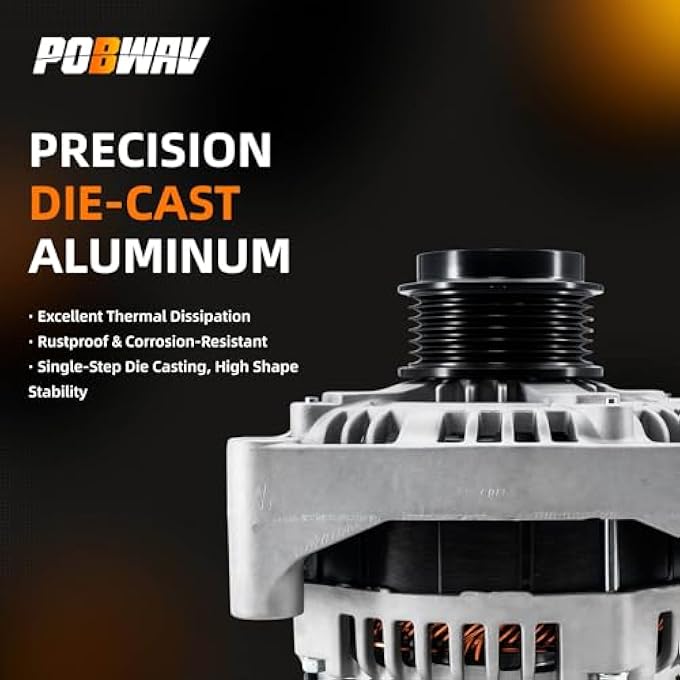 POBWAV 84143543 Alternator 150 AMP Compatible with Chevy Silverado 1500 2500, Express 2500 3500,Tahoe/GMC Sierra 1500 2500 3500, Yukon Replace# 22747894 22747896 23487088 23487089 84143542 - Image 4