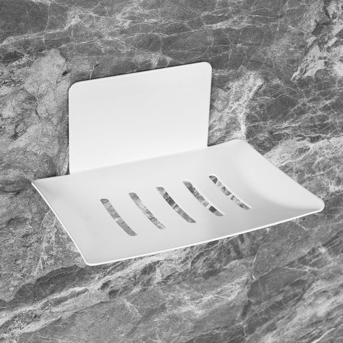 SOAP DISHES FOR BATHROOM BAR SOAP HOLDER WITH SELF DRAINING TRAY SOAP TRAY FOR SHOWER WALL 5 SLOT SELFADHESIVE SOAP CONTAINER WHITE