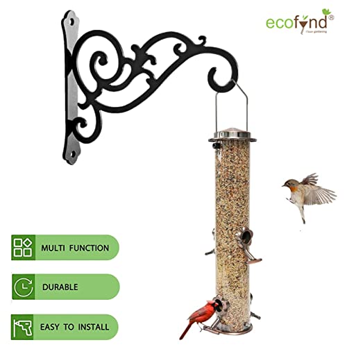 ecofynd 4 Pack Metal Wall Hook Hanging Plant Bracket | Decorative Straight Plant Hanger for Pots, Bird Feeders, Planters, Lanterns, Cotton, Wind Chimes Indoor Outdoor, Black - Image 4
