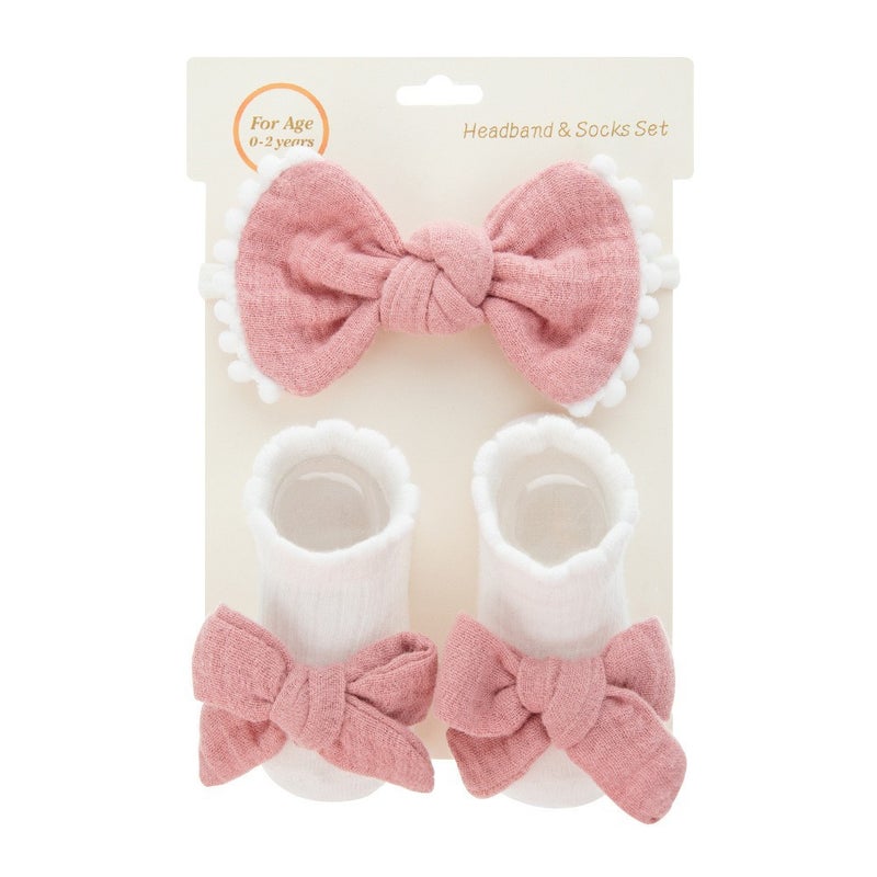 Generic Cute Kids Lace Socks Headband Set Bow Decor 4#A10-1-315 