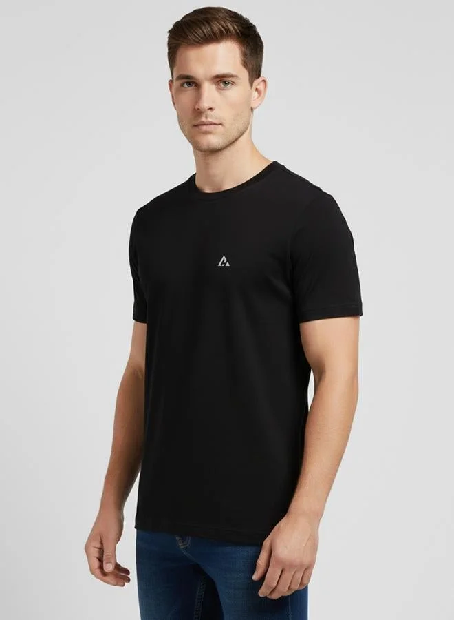 Clans&Hans Men Black Soft Cotton Round Neck T-Shirt