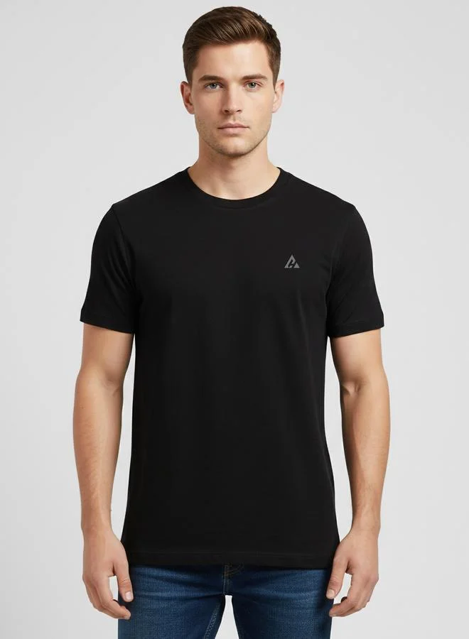 Clans&Hans Men Black Soft Cotton Round Neck T-Shirt
