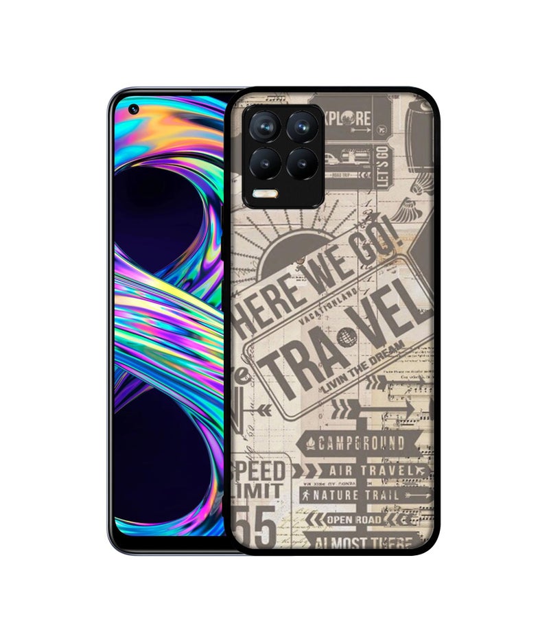 Casotec Travel Design Premium 2D Printed Metal Back Case Cover for Realme 8 4G / 8 Pro 4G - Image 5