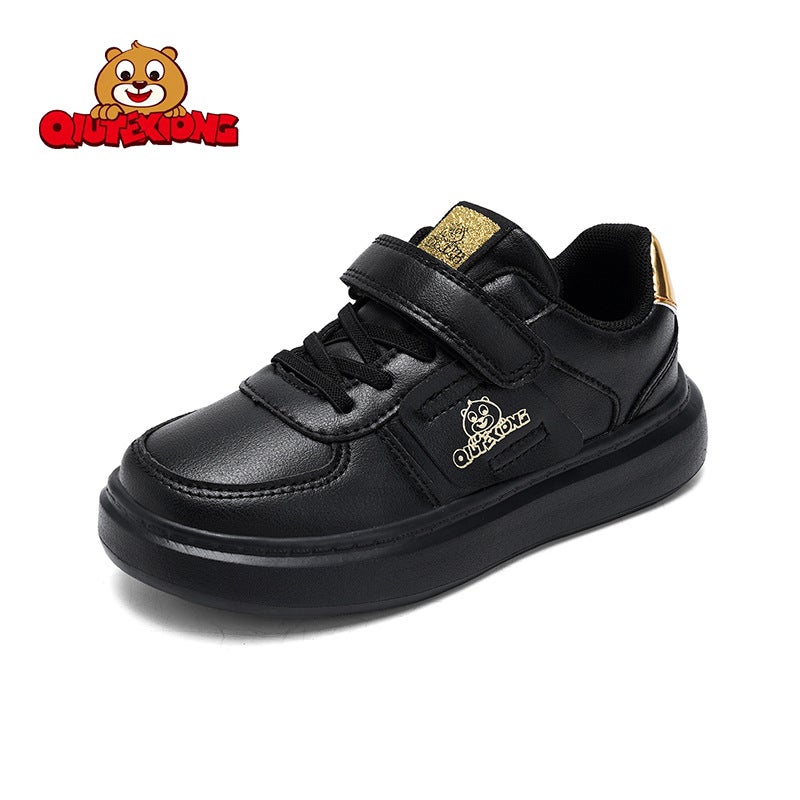 Chut Bear Children'S Shoes School White Shoes Leather Surface Waterproof Board Shoes Boys And Girls Casual Shoes Pure White Shoes Girls Shoes - Image 3