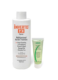 INVERTO REVOLUTION INVERTO 60 Advanced Gel Complex Brazilian Keratin Hair Blowout Treatment Formaldehyde Free Straightening Smoothing and Repairing Damaged Hair Keratin Research (Long hair-180ml) 