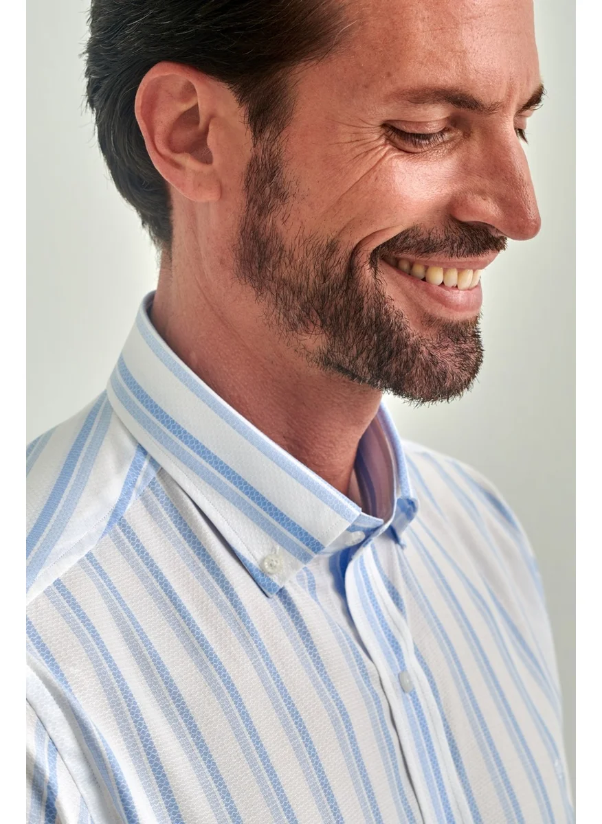 Bisse Men's Regular Fit Long Sleeve Classic Shirt BLUE GM22Y221021_C35