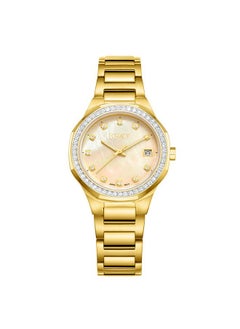 ECSTACY Ecstacy Women's GM10 Movement Watch, Analog Display and Stainless Steel Strap - E23511-GBGMC, Gold  - Image 1