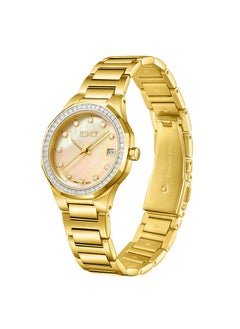 ECSTACY Ecstacy Women's GM10 Movement Watch, Analog Display and Stainless Steel Strap - E23511-GBGMC, Gold  - Image 2