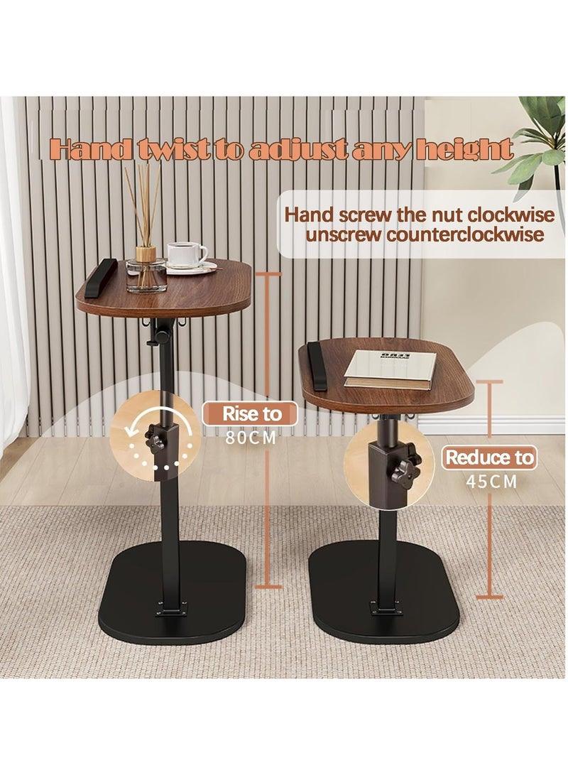 DubaiGallery طاولة جانبية قابلة للتعديل طاولة سرير صغيرة طاولة جانبية رفيعة طاولة نهاية، طاولة قهوة على شكل C موفرة للمساحة، طاولة وجبات خفيفة بجانب الأريكة للأثاث القابل للإمالة - Image 4