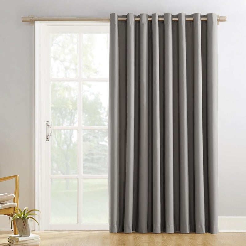 Sun Zero Easton Extra-Wide Blackout Grommet Sliding Patio Door Curtain Panel - Image 1