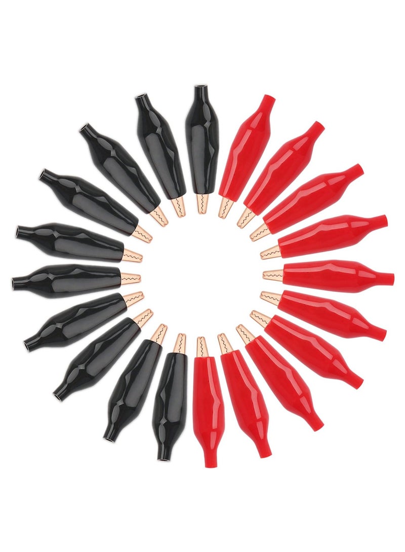 SYOSI Alligator Clips, 16PCS Insulated Electrical Test Kit, 1.77"/45mm 10A Pure Copper Alligator Clip Crocodile Clamps Jumper Helper, Protective Insulation Cover, Copper Alligator Soft Insulated Cover  - Image 1