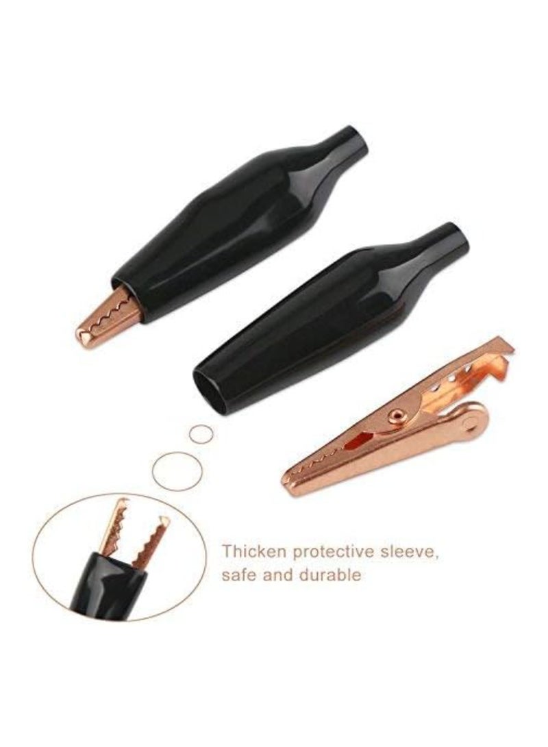 SYOSI Alligator Clips, 16PCS Insulated Electrical Test Kit, 1.77"/45mm 10A Pure Copper Alligator Clip Crocodile Clamps Jumper Helper, Protective Insulation Cover, Copper Alligator Soft Insulated Cover  - Image 2