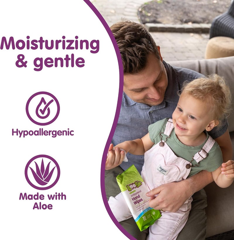 Boogie Antibacterial Hand Wipes by , Alcohol Free, Hypoallergenic and Moisturizing Aloe, Hand Wipes for Kids and Adults, 5 Packs of 20 (100 Total Wipes) - Image 4