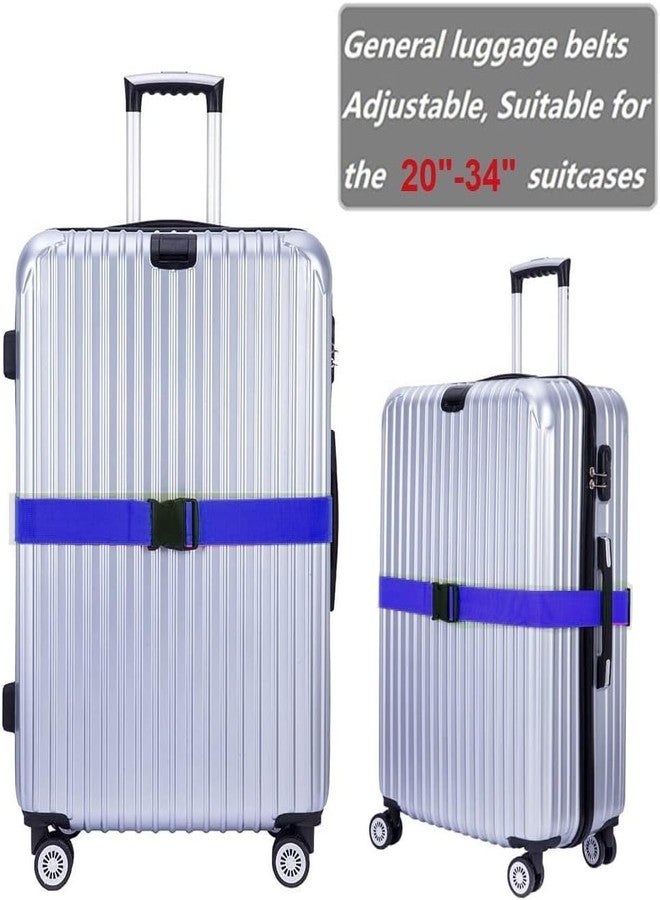 BASRI Luggage Belt Suitcase Strap - Pack of 6 | Heavy Duty Material | Adjustable Travel Belt for Suitcase | Fits to luggages | Protect Your Belongings (Blue) - Image 4