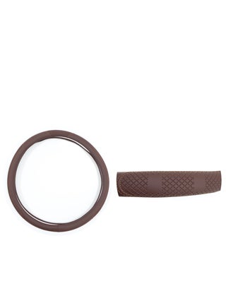 Universal Car Fit Steering Wheel Cover Soft Brown Leather 45, Breathable & Non-Slip, Gray Thread, 38Cm - pzsku/ZA9CC9E477A3F0F4322D4Z/45/_/1737628448/4a57738d-93b4-4711-9acc-12dfaaddd17e
