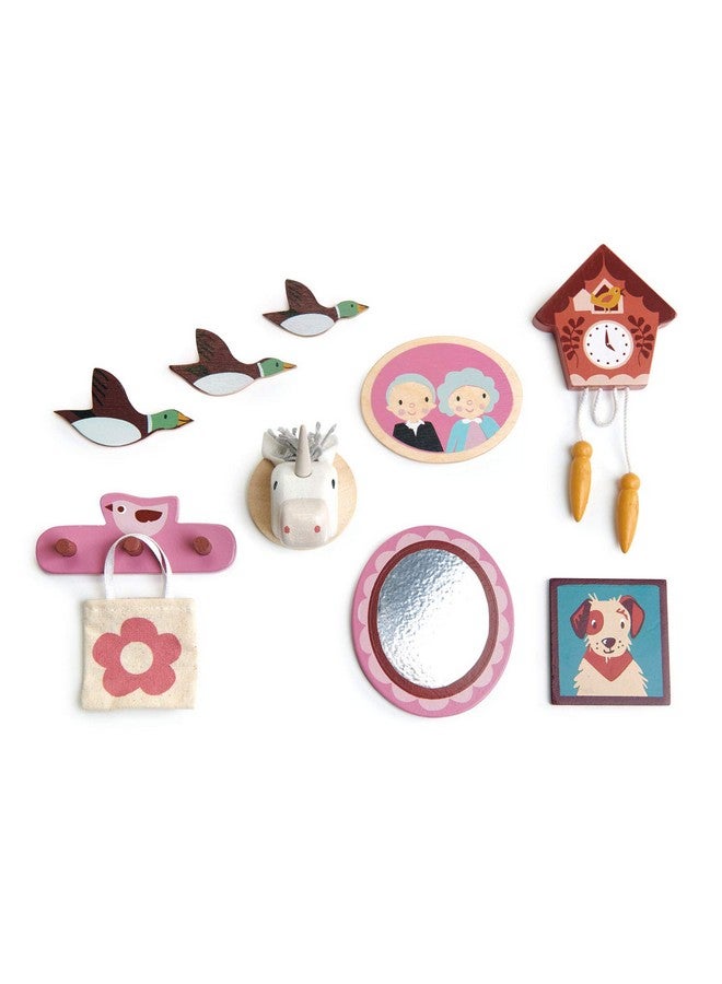 Tender Leaf Toys Wall Décor 10 Pcs Dollhouse Miniature Decorations Kit 1:12 Scale Mini Doll House Accessories With Sticky Tape Age 3+ - Image 1