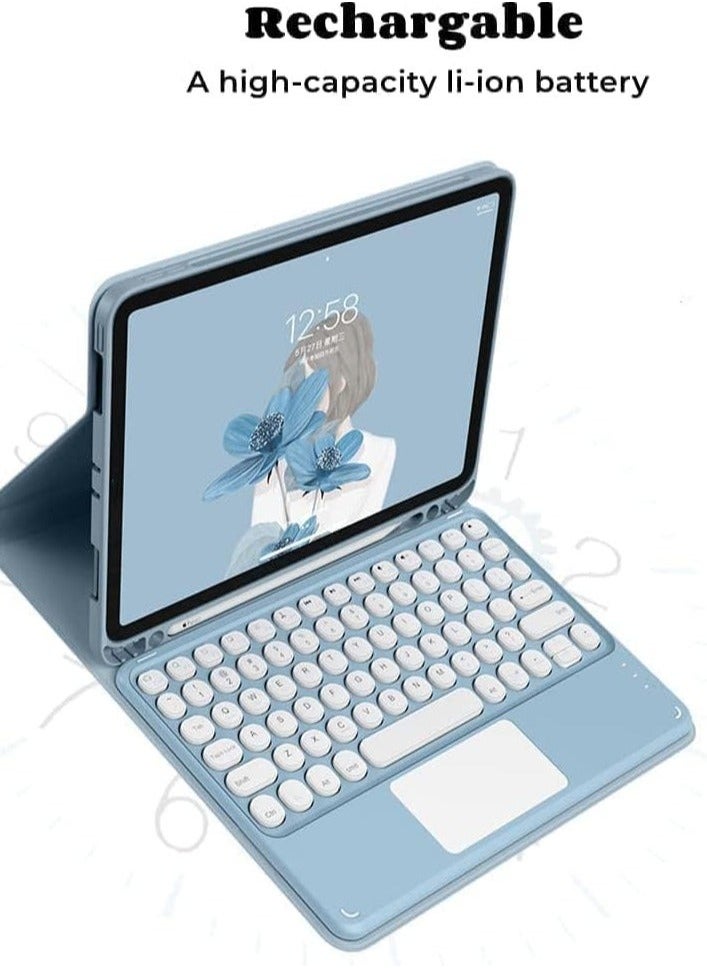 General - حافظة لوحة المفاتيح متوافقة مع iPad Air 13 بوصة 2024 (رقم الموديل: A2903، A2904) - لوحة مفاتيح قابلة للفصل مع لوحة اللمس مع حامل أقلام - غطاء ذكي قابل للطي من الجلد - Image 1