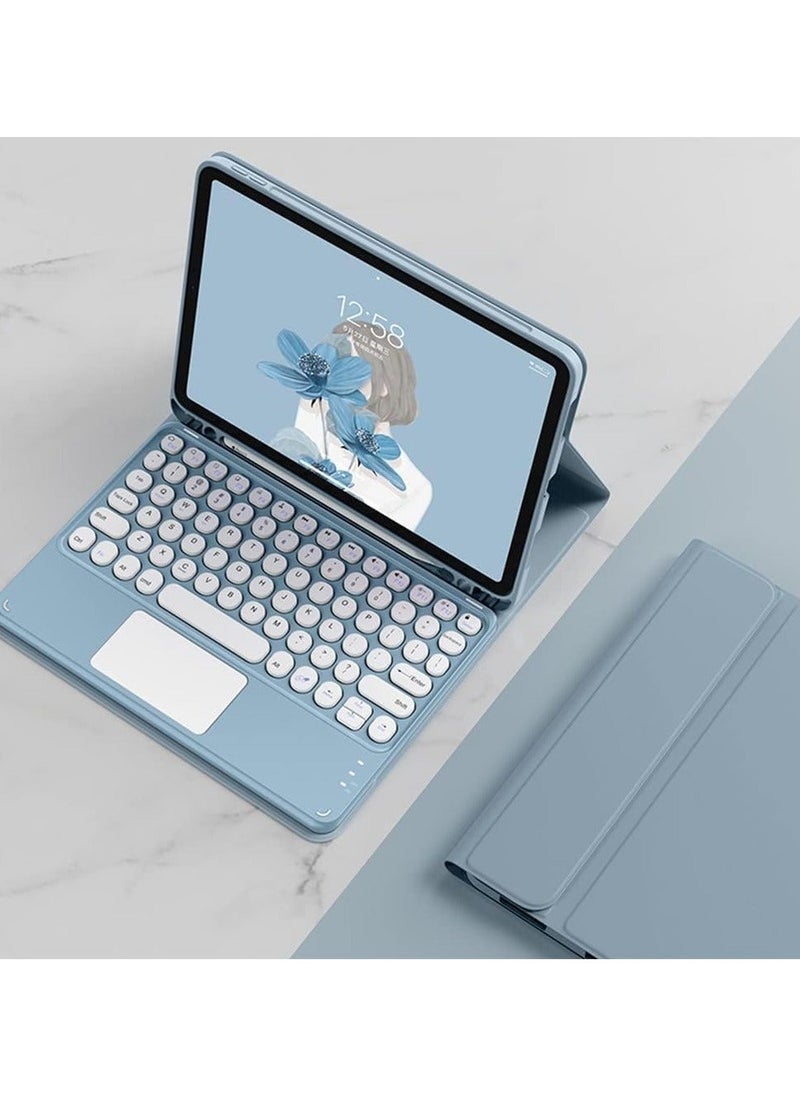 General حافظة لوحة المفاتيح متوافقة مع iPad Air 13 بوصة 2024 (رقم الموديل: A2903، A2904) - لوحة مفاتيح قابلة للفصل مع لوحة اللمس مع حامل أقلام - غطاء ذكي قابل للطي من الجلد  - Image 3