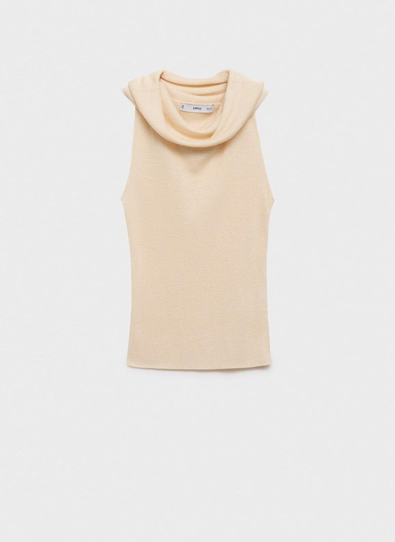 MANGO Knitted Top With Draped Neck  - Image 5