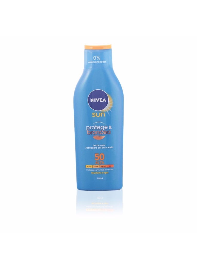 Nivea Sun Protect & Bronze Milk SPF50 200ml - Image 1