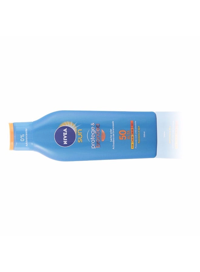 Nivea Sun Protect & Bronze Milk SPF50 200ml - Image 2