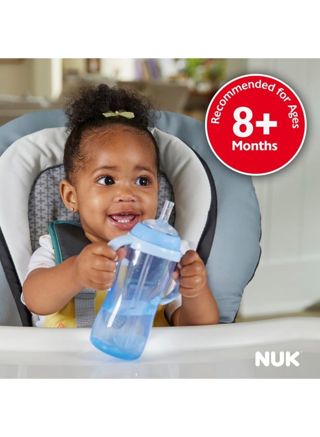 NUK Learner Straw Cup, 10oz, 2-Pack - Toddler Sippy Cup with Soft Straw for Easy Drinking, Suitable for Ages 8 Months and Up, Timeless Collection - Image 4