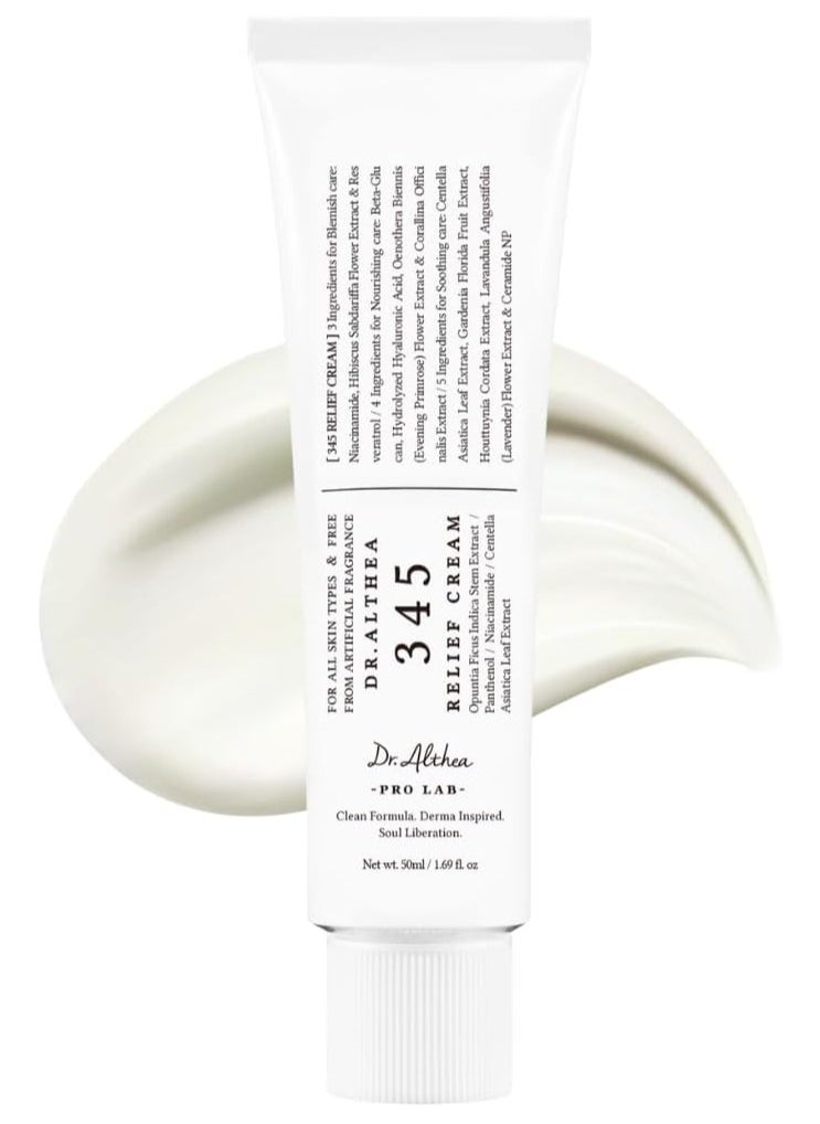 Dr.althea Dr.Althea 345 Relief Cream 50ml | Daily Face Moisturizer | Blemish Relief Care | Soothing Recovery & Moisture with Niacinamide, Panthenol | Korean Vegan Skincare for All Skin Types / 1.69 fl. oz  - Image 2