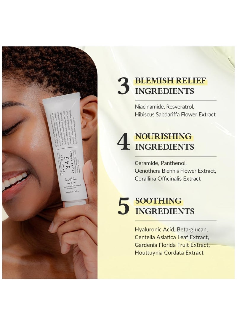Dr.althea Dr.Althea 345 Relief Cream 50ml | Daily Face Moisturizer | Blemish Relief Care | Soothing Recovery & Moisture with Niacinamide, Panthenol | Korean Vegan Skincare for All Skin Types / 1.69 fl. oz  - Image 3