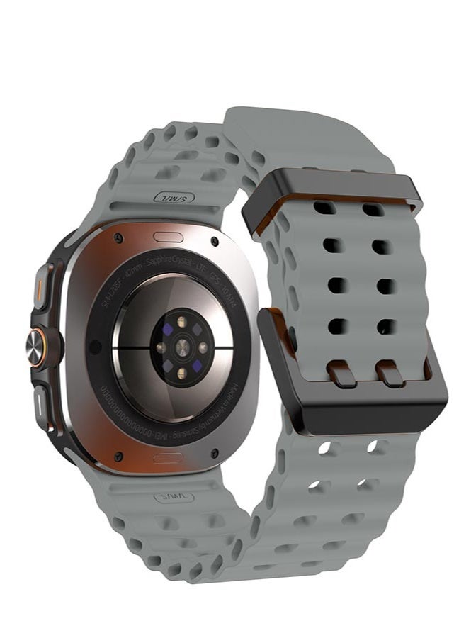 HL-Tech Samsung Galaxy Watch Ultra 47mm Soft Silicone Replacement Strap - High Quality, Lightweight, Stylish & Durable - Easy Installation - Replacement Strap for Samsung Galaxy Watch Ultra 47mm Grey - Image 2