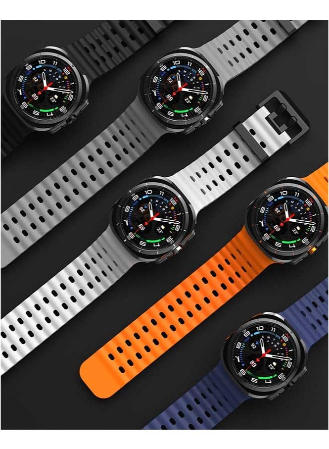 HL-Tech Samsung Galaxy Watch Ultra 47mm Soft Silicone Replacement Strap - High Quality, Lightweight, Stylish & Durable - Easy Installation - Replacement Strap for Samsung Galaxy Watch Ultra 47mm Grey - Image 5