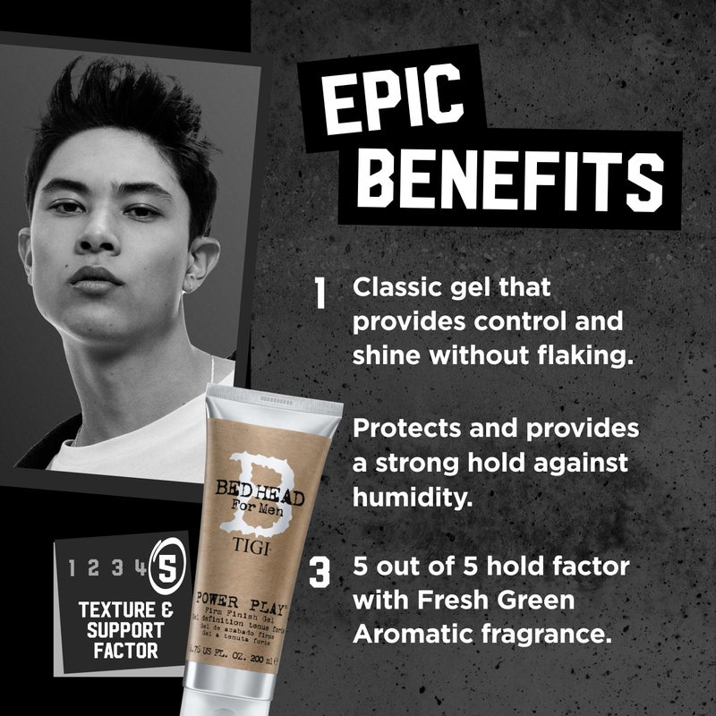 Bed Head for Men by TIGI Power Play Firm Finish Gel 6.76 Oz (Pack of 2) - Image 3