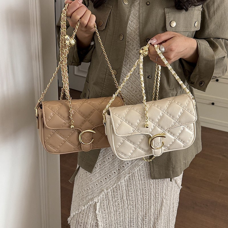 Chanel Style Quilted Crossbody Bag for Women with Chain Strap - Image 2