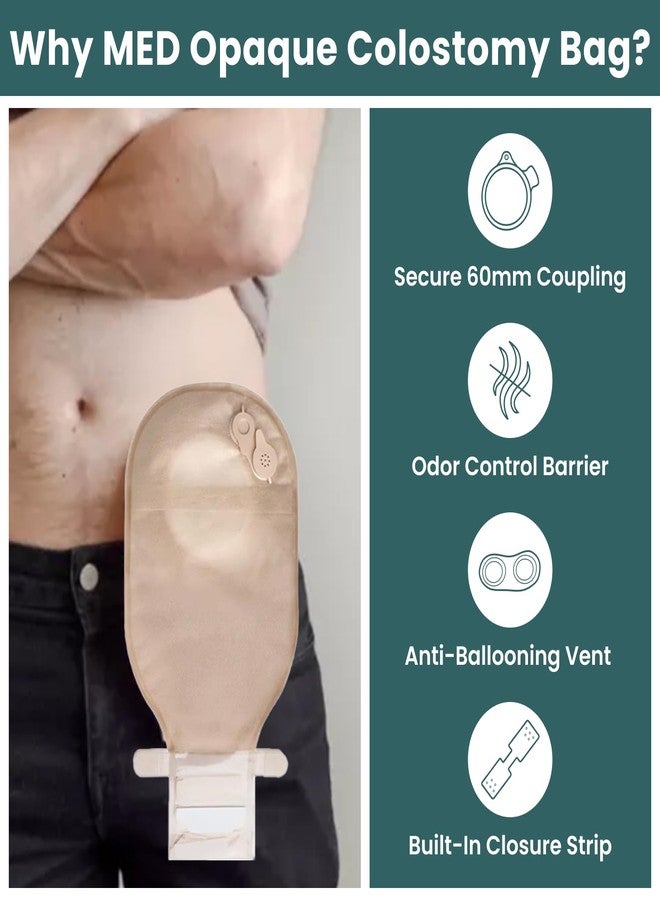MED Soft-Edge 60mm Colostomy Bag - Two Piece System with Anti-Odor Vents & Leak Guard Closure (5) - Image 2