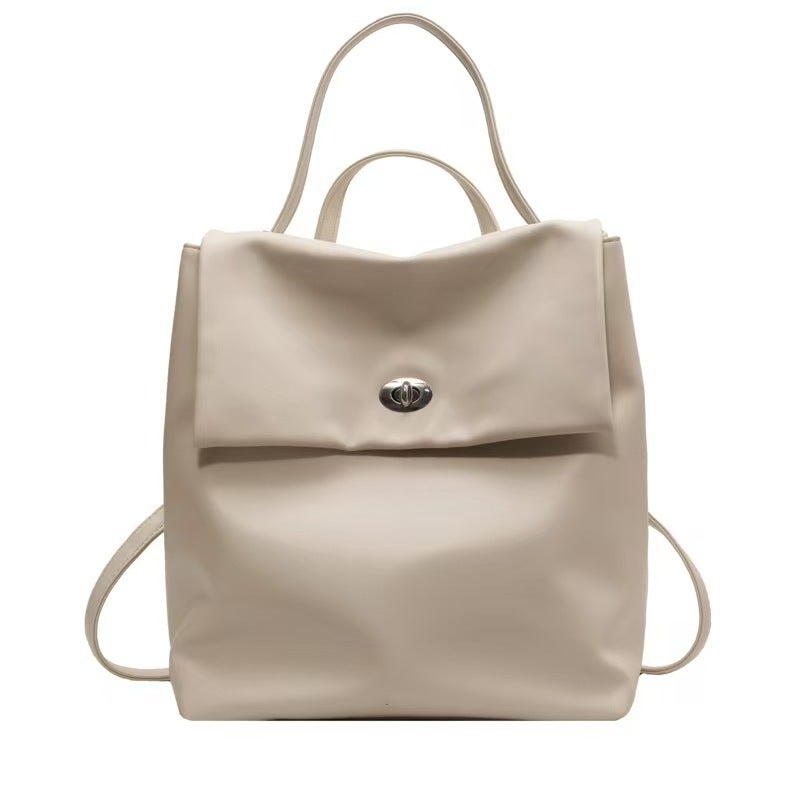 Korean Trendy Silver PU Leather Backpack - Image 3