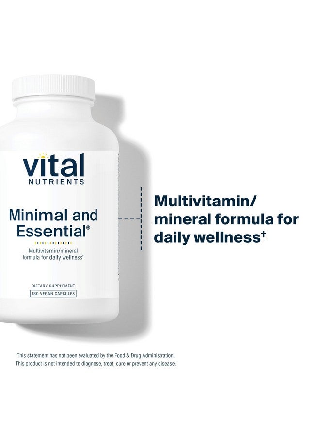Vital Nutrients Minimal and Essential Multivitamin | Vegetarian One per Day Multi Vitamin, Mineral, & Antioxidant Supplement* | Iron-Free | Gluten, Dairy, Soy Free | Non-GMO | 180 Capsules - Image 3