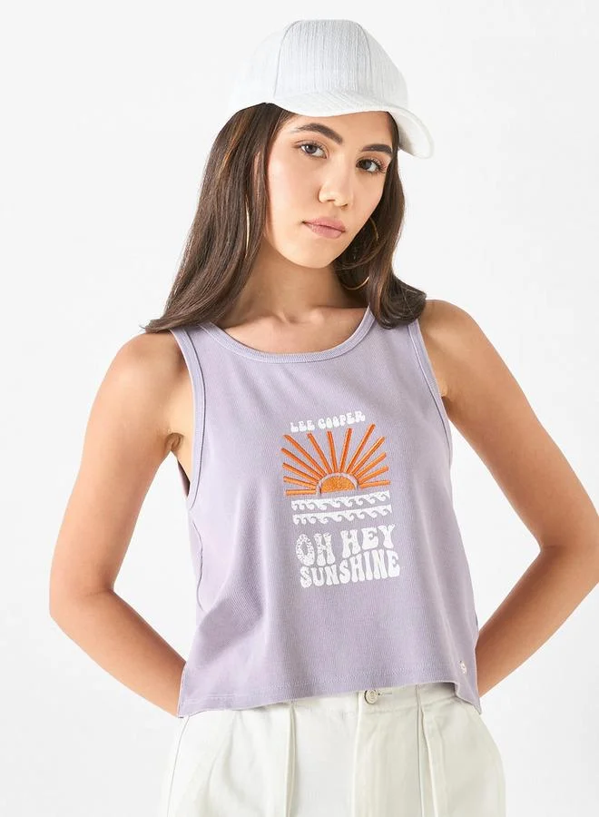 Lee Cooper Graphic Print Sleeveless T-Shirt