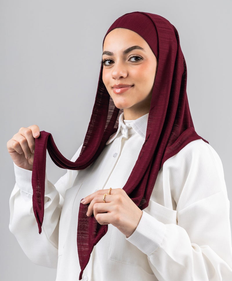 طرحة كويتية مريحة من ليكرا - لون البنفسج الغني