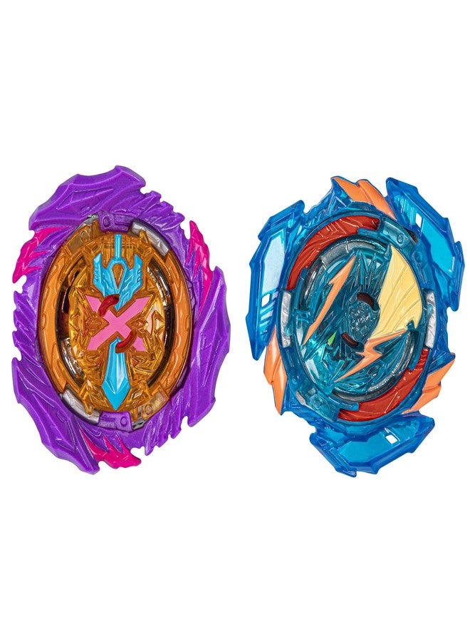 Beyblade Burst QuadStrike Ultimate Evo Valtryek V8 and Divine Xcalius X8 Spinning Top Dual Pack, 2 Battling Game Top Toy for Kids Ages 8 and Up - Image 2