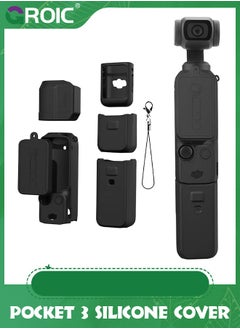 GROIC Black Pocket 3 Silicone Cover, Protective Case Lens Protector Scratch-Resistant Sleeve Skin Compatible with DJI OSMO Pocket 3 Creator Combo Accessories  - Image 1