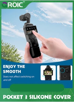 GROIC Black Pocket 3 Silicone Cover, Protective Case Lens Protector Scratch-Resistant Sleeve Skin Compatible with DJI OSMO Pocket 3 Creator Combo Accessories  - Image 5